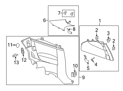 2007 Pontiac G5 Interior Trim - Quarter Panels Diagram
