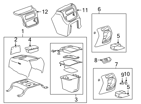 2000 GMC Yukon Center Console Diagram