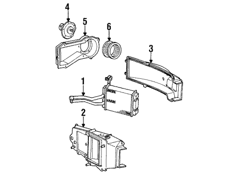 1990 GMC S15 Heater Components Diagram
