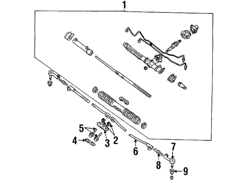 1994 Chevy Cavalier P/S Pump & Hoses, Steering Gear & Linkage Diagram