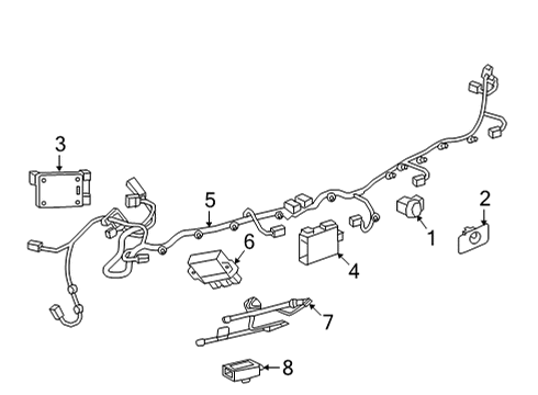 2023 Cadillac XT5 Electrical Components - Rear Bumper Diagram
