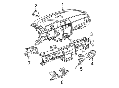 2007 Buick LaCrosse Cluster & Switches, Instrument Panel Diagram