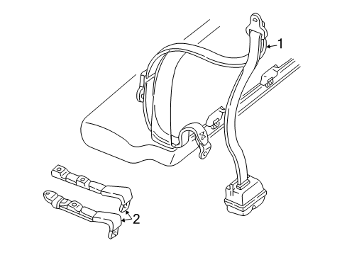 2000 GMC Safari Rear Seat Belts Diagram 3 - Thumbnail
