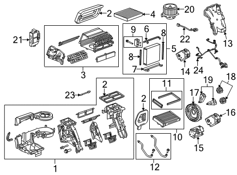2016 Buick LaCrosse A/C Evaporator & Heater Components Diagram