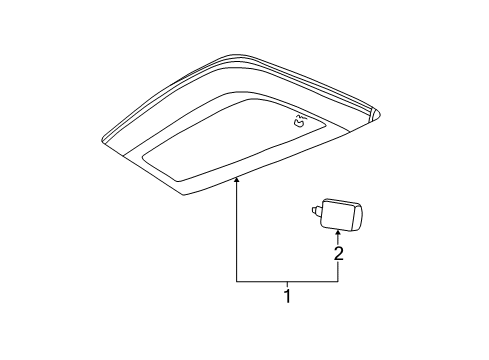 2002 Buick Rendezvous Quarter Panel - Glass & Hardware Diagram