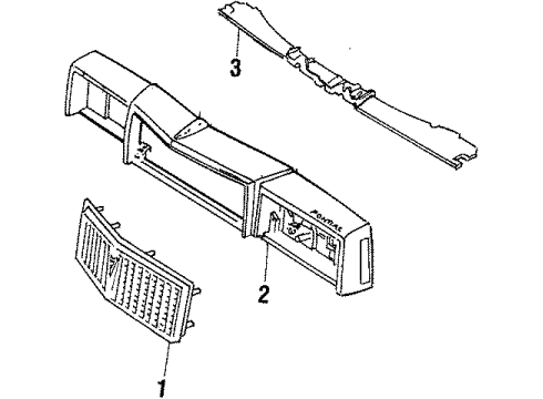 1984 Pontiac Bonneville Ornament, Front Diagram for 10018466