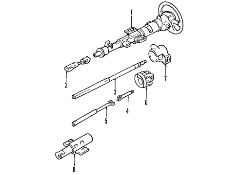 1995 Pontiac Trans Sport Steering Column, Steering Wheel Diagram