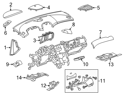 2015 Chevy Malibu Cluster & Switches, Instrument Panel Diagram 3 - Thumbnail
