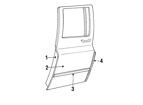 1985 Chevy K10 Suburban Door Weatherstrip Diagram for 15606409