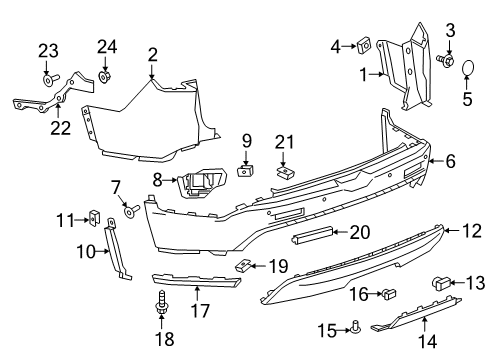 2017 GMC Acadia Rear Bumper Diagram