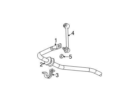2009 GMC Envoy Stabilizer Bar & Components - Rear Diagram