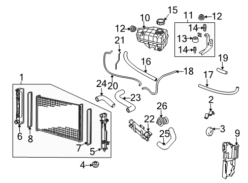 2004 Pontiac GTO Radiator Diagram for 92147801