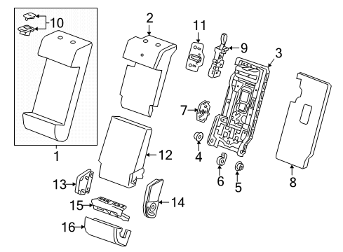 2018 Buick Regal Sportback Rear Seat Components Diagram
