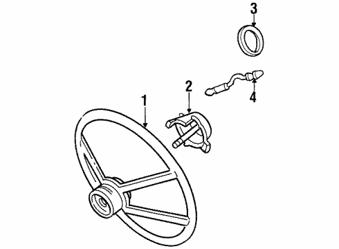 1993 GMC K2500 Steering Column, Steering Wheel & Trim Diagram