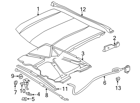 1996 GMC Jimmy Hood & Components Diagram