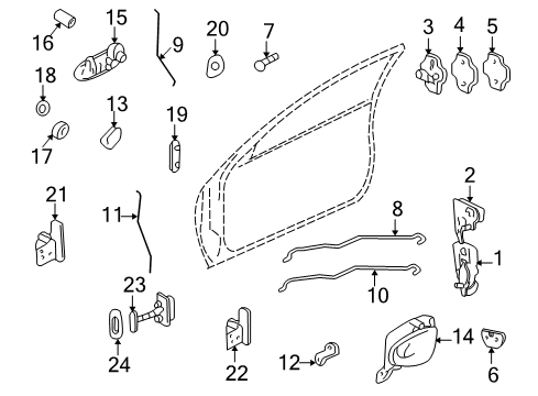 2001 Pontiac Grand Am Front Door - Lock & Hardware Diagram