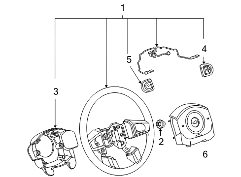 2005 Pontiac G6 Steering Wheel Diagram for 15806436