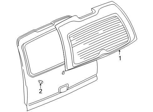 2006 Chevy Suburban 2500 Lift Gate - Glass & Hardware Diagram