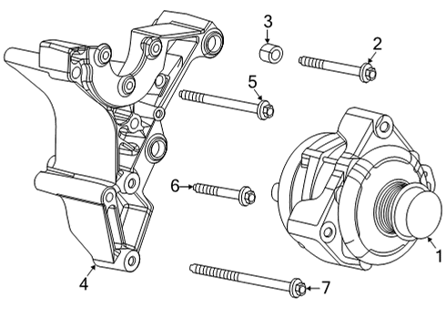 2020 Chevy Silverado 2500 HD Mount Bracket Diagram for 12652395