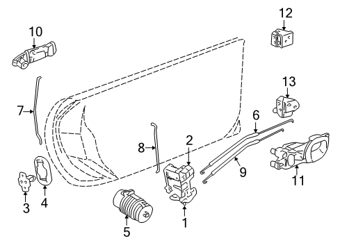 2003 Chevy Corvette Lock & Hardware Diagram