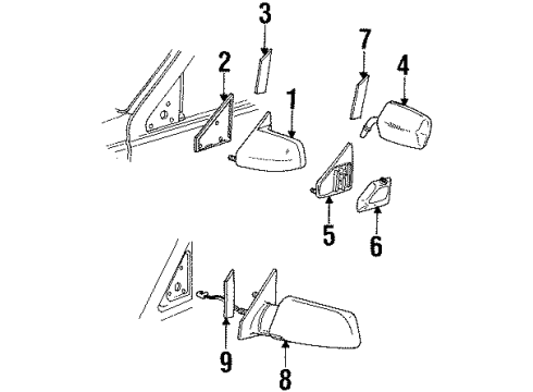 1992 GMC C2500 Outside Mirrors Diagram 3 - Thumbnail