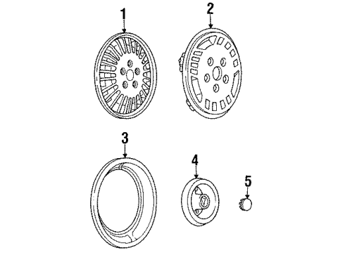 1987 Pontiac Grand Am Wheel Cover Diagram for 22534219