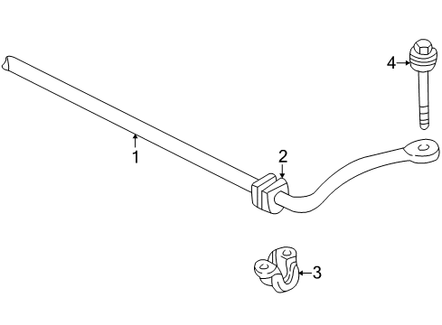 2004 GMC Safari Stabilizer Bar & Components - Front Diagram