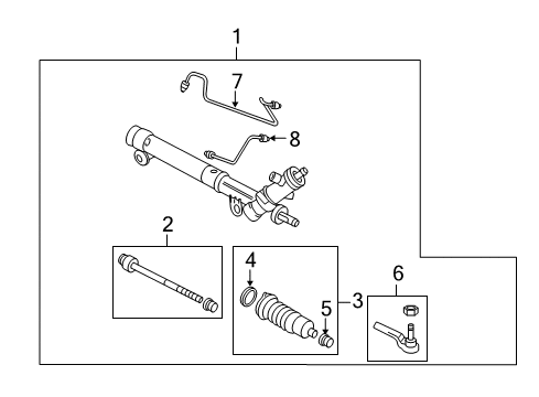 2008 Saturn Vue Steering Gear Diagram for 25880224