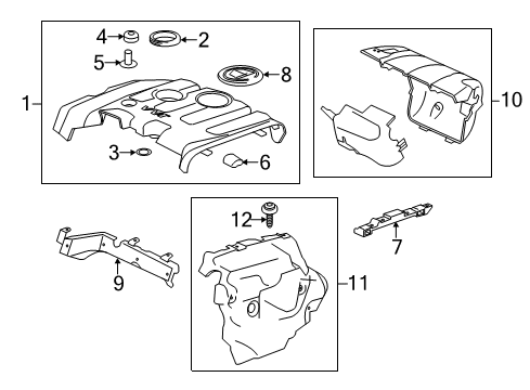 2013 Cadillac ATS Engine Appearance Cover Diagram