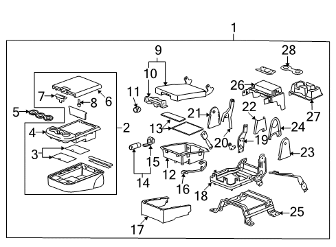 2009 GMC Sierra 1500 Seat Back Assembly, Titanium, Front Diagram for 20758073