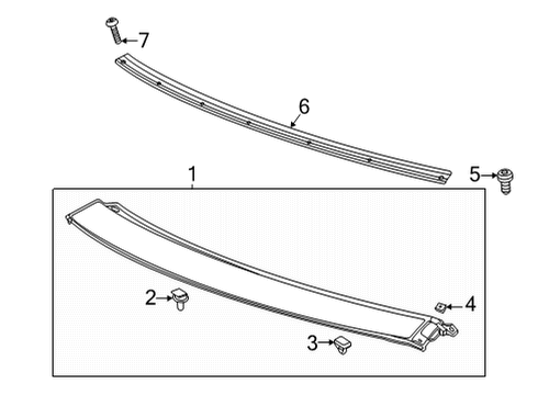 2021 Chevy Corvette Exterior Trim - Roof Diagram