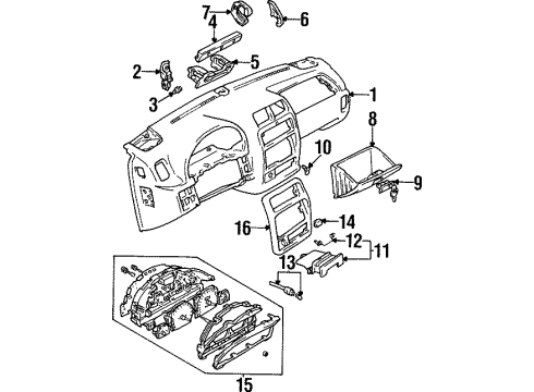 1998 Chevy Tracker Cluster Assembly Diagram for 30016325