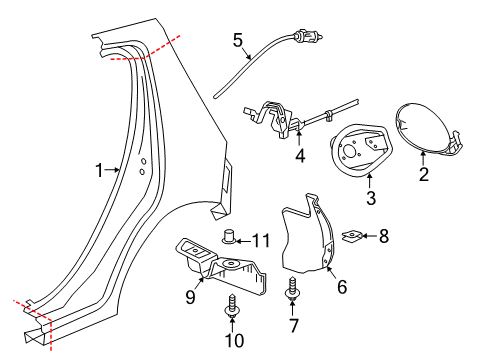 2022 Chevy Spark Quarter Panel & Components Diagram