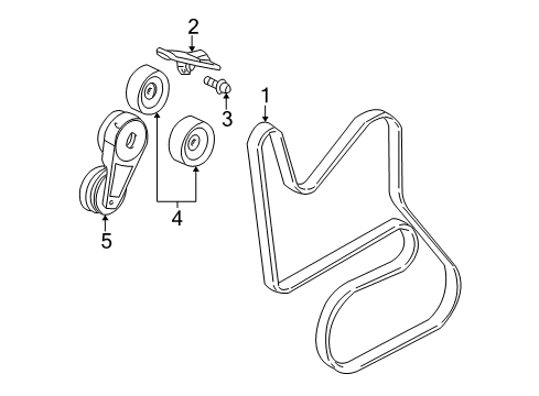 2002 Buick Rendezvous Belts & Pulleys Diagram