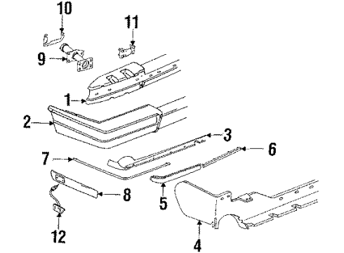 1987 Cadillac Eldorado Bumper Cover Diagram for 1635793