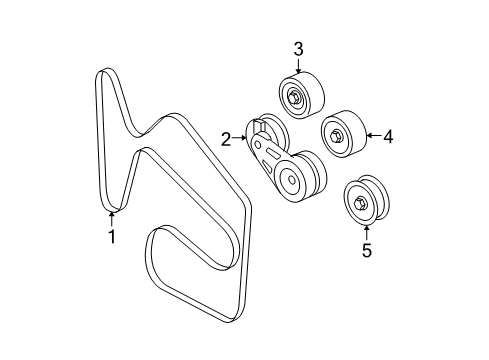 2008 Chevy Malibu Serpentine Belt, Green Line Diagram for 12629347