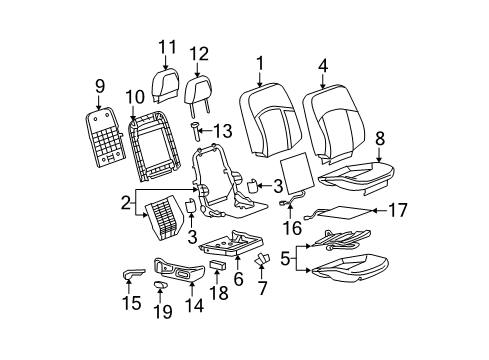 2007 Buick LaCrosse Passenger Seat Components Diagram