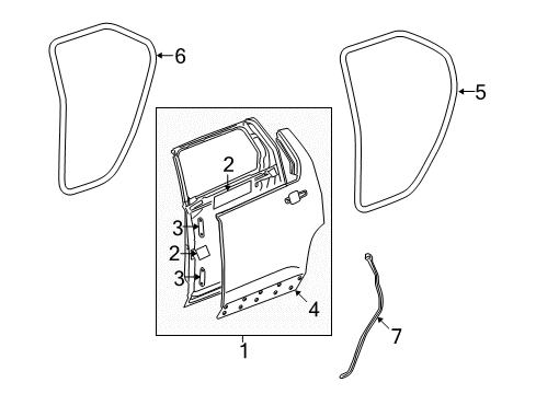 2010 GMC Terrain Rear Door Diagram