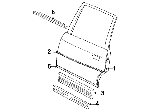1989 Buick Century Body Side Molding, Front Passenger Side Diagram for 10076910