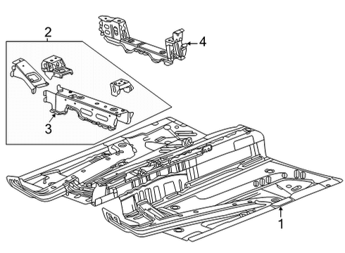 2024 Cadillac XT4 Floor & Rails Diagram