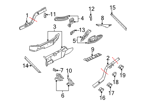 2003 Chevy Corvette Frame & Components Diagram