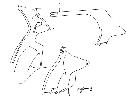 2001 Pontiac Sunfire Interior Trim - Quarter Panels Diagram