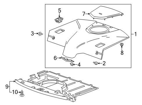 2015 Cadillac ELR Interior Trim - Rear Body Diagram
