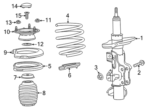 2022 Cadillac CT4 Struts & Components - Front Diagram