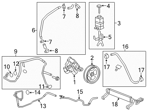 2012 Chevy Traverse P/S Pump & Hoses, Steering Gear & Linkage Diagram