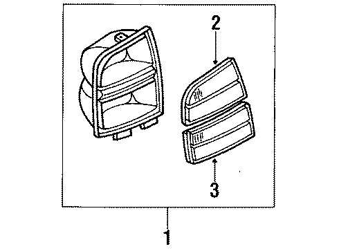 1989 Oldsmobile Delta 88 Tail Lamp Assembly, Driver Side Diagram for 5975773