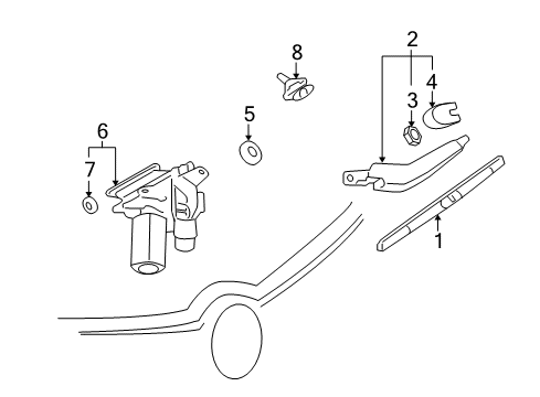 2011 Buick Enclave Lift Gate - Wiper & Washer Components Diagram
