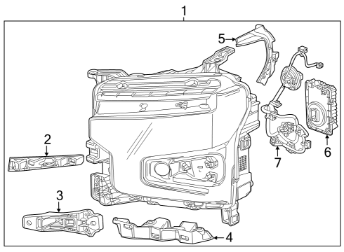 2022 Chevy Silverado 1500 LTD Headlamp Components Diagram 4 - Thumbnail
