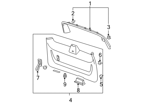 2008 Cadillac Escalade ESV Interior Trim - Lift Gate Diagram