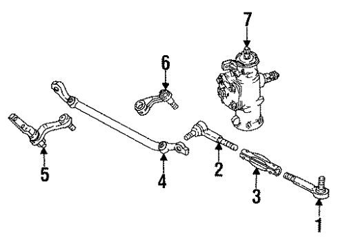 1997 GMC C2500 Suburban P/S Pump & Hoses, Steering Gear & Linkage Diagram
